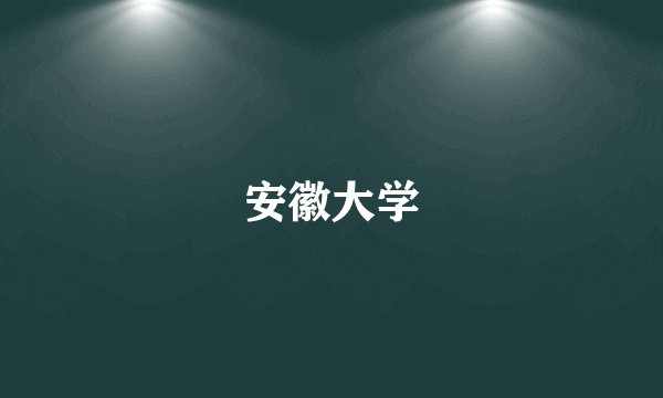 安徽大学
