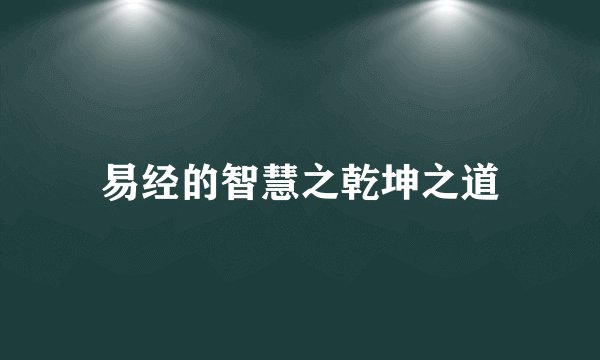 易经的智慧之乾坤之道