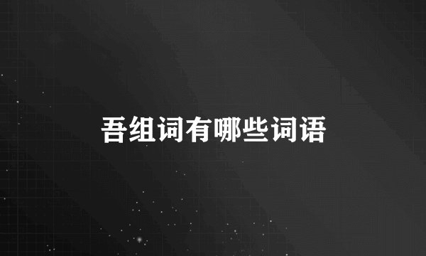吾组词有哪些词语