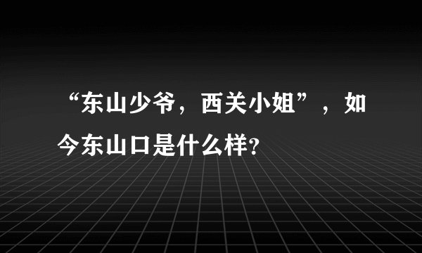 “东山少爷，西关小姐”，如今东山口是什么样？
