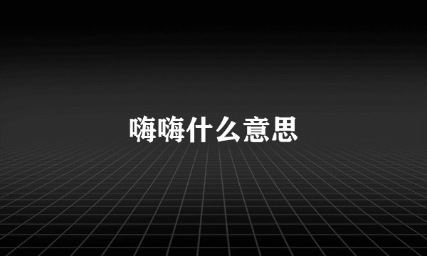 嗨嗨什么意思