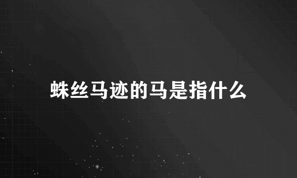蛛丝马迹的马是指什么