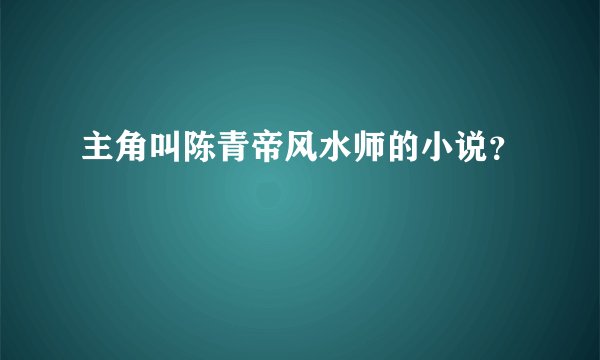 主角叫陈青帝风水师的小说?