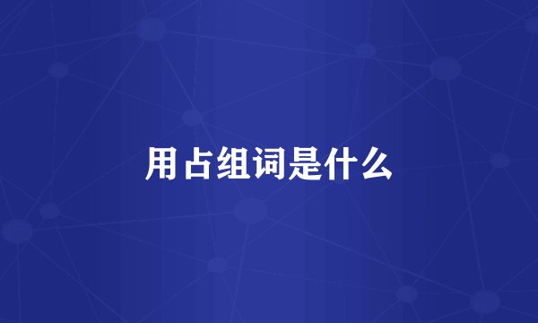 用占组词是什么