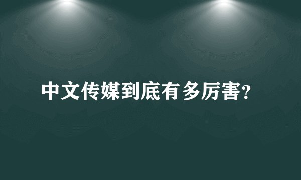 中文传媒到底有多厉害？