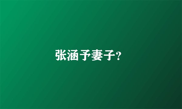 张涵予妻子？