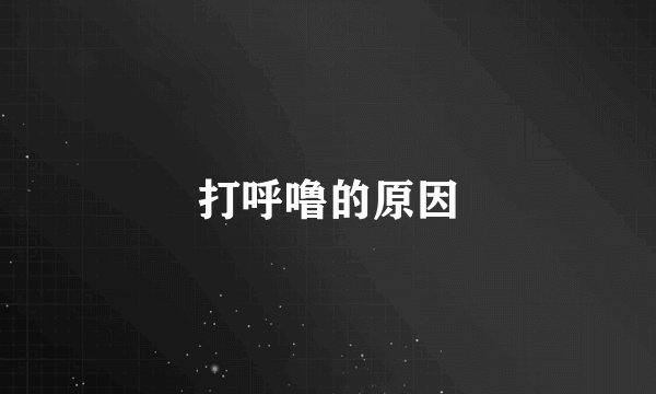 打呼噜的原因