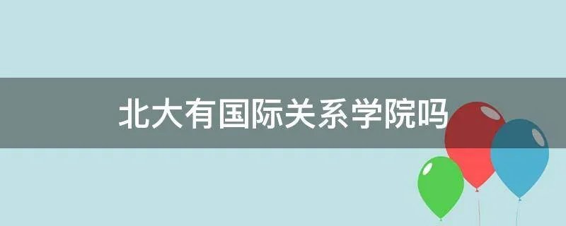 北大有国际关系学院吗