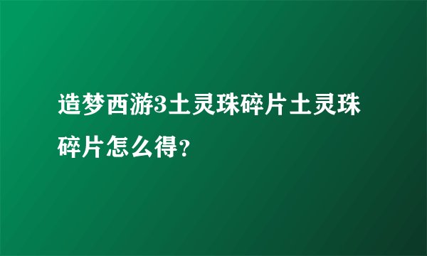 造梦西游3土灵珠碎片土灵珠碎片怎么得？