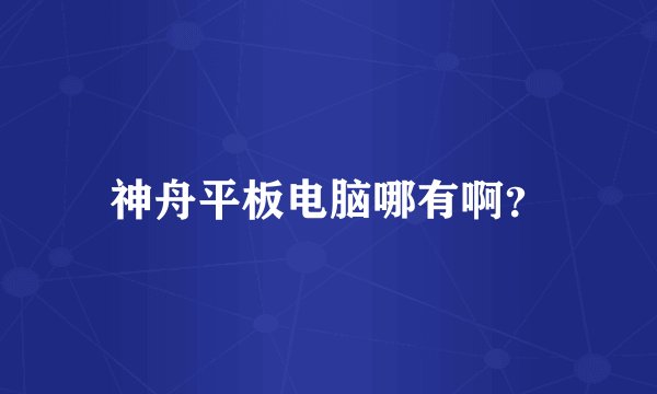 神舟平板电脑哪有啊？