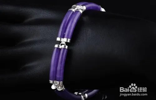 银器中的镶紫色东陵玉手链如何欣赏