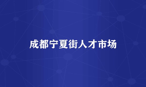 成都宁夏街人才市场