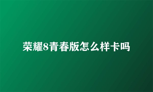 荣耀8青春版怎么样卡吗