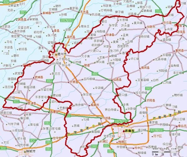 德州的地图是什么样的