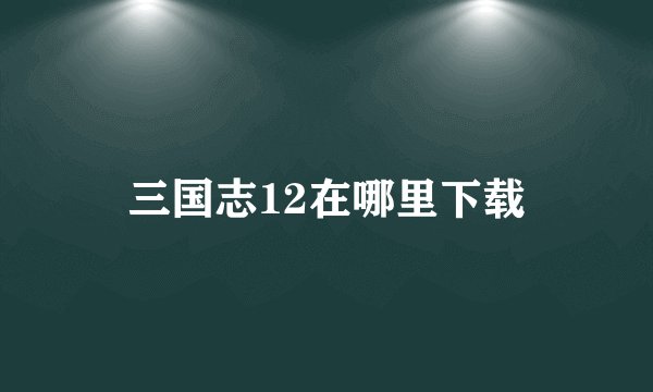 三国志12在哪里下载