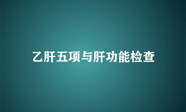 乙肝五项与肝功能检查