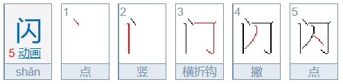 闪的笔顺