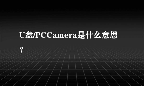U盘/PCCamera是什么意思?