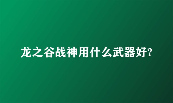 龙之谷战神用什么武器好?