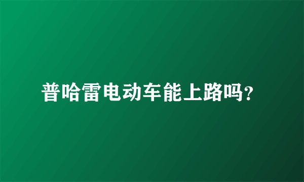 普哈雷电动车能上路吗？