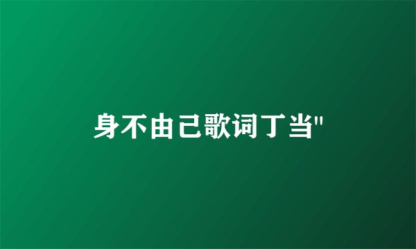 身不由己歌词丁当