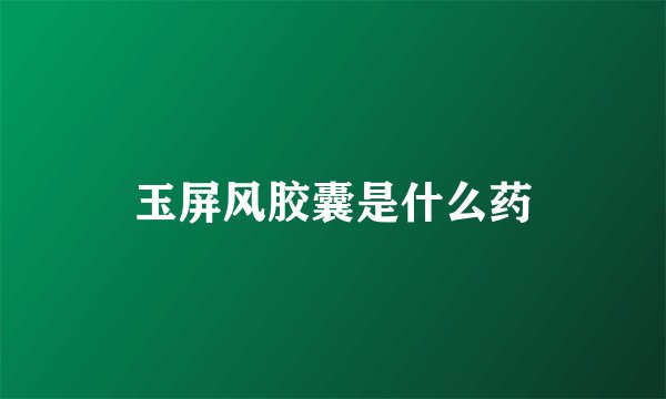 玉屏风胶囊是什么药