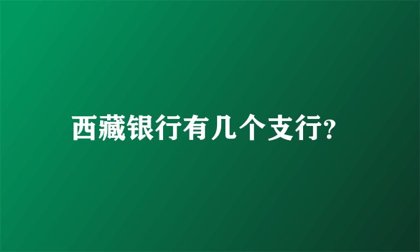 西藏银行有几个支行？