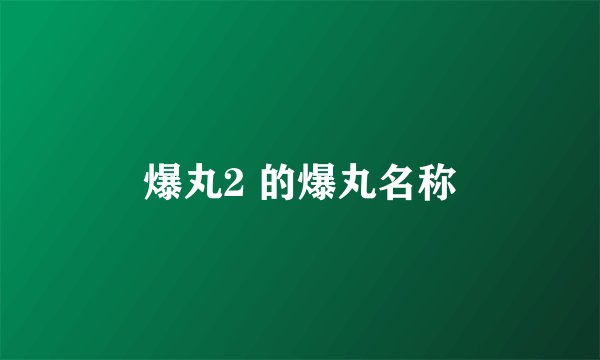 爆丸2 的爆丸名称