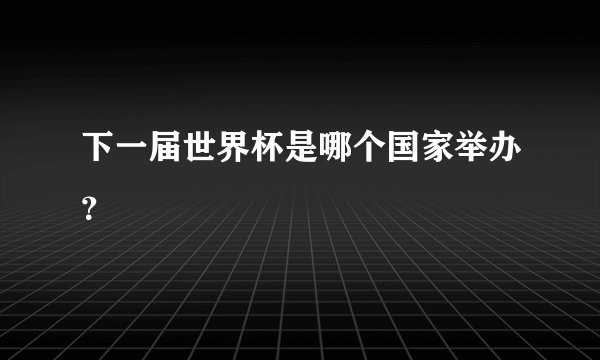 下一届世界杯是哪个国家举办？