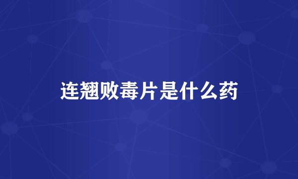 连翘败毒片是什么药