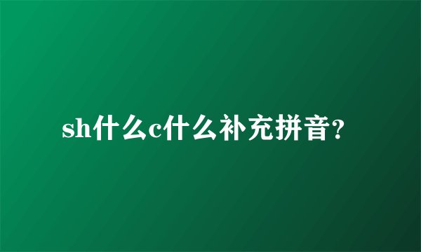 sh什么c什么补充拼音?