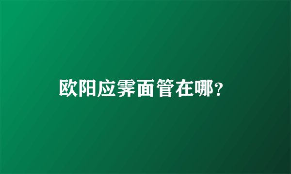 欧阳应霁面管在哪？