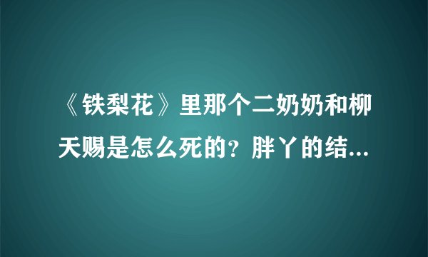 《铁梨花》里那个二奶奶和柳天赐是怎么死的?胖丫的结局是什么?