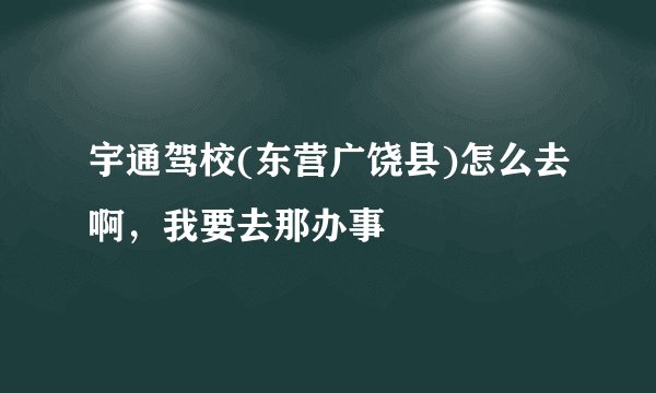 宇通驾校(东营广饶县)怎么去啊，我要去那办事