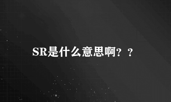 SR是什么意思啊？？