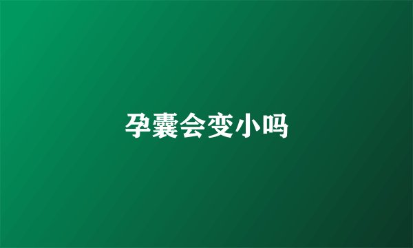 孕囊会变小吗
