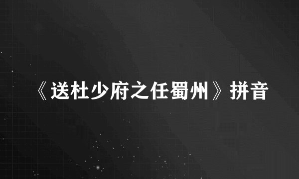 《送杜少府之任蜀州》拼音
