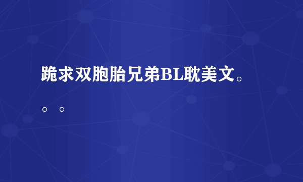 跪求双胞胎兄弟BL耽美文。。。