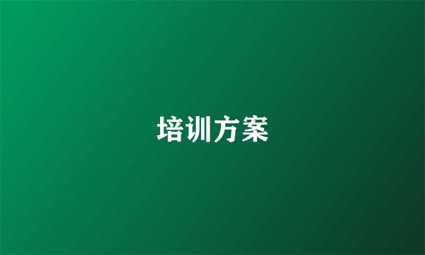 培训方案