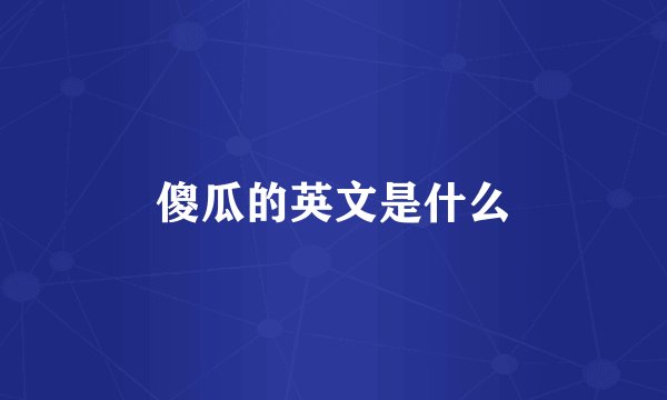 傻瓜的英文是什么