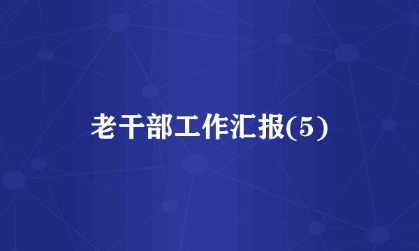 老干部工作汇报(5)