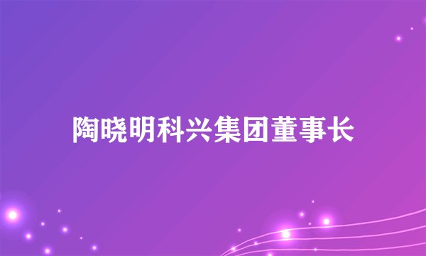 陶晓明科兴集团董事长