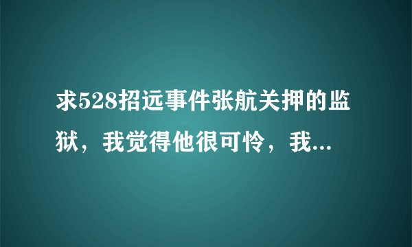 求528招远事件张航关押的监狱，我觉得他很可怜，我想去看她。