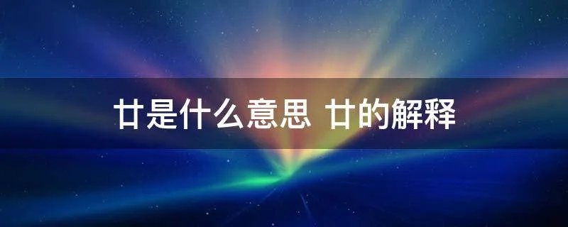 廿是什么意思 廿的解释