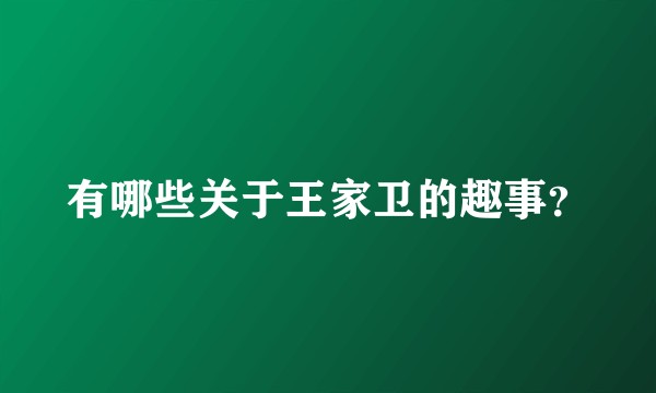有哪些关于王家卫的趣事？