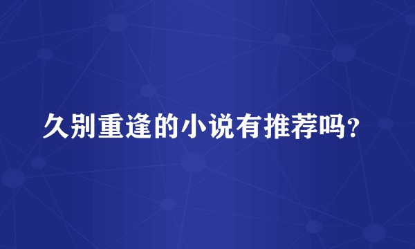 久别重逢的小说有推荐吗？