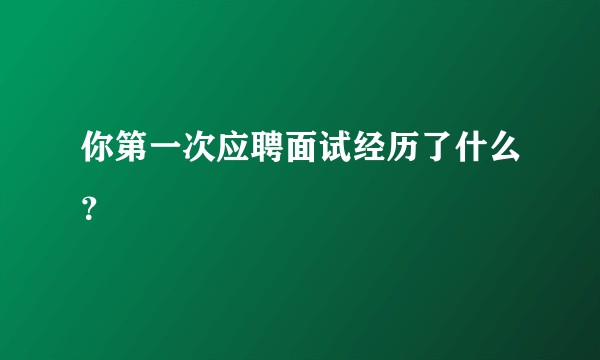 你第一次应聘面试经历了什么？