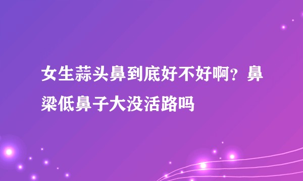 女生蒜头鼻到底好不好啊？鼻梁低鼻子大没活路吗