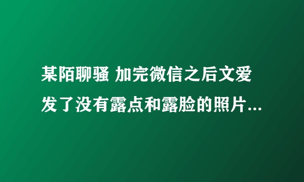 某陌聊骚 加完微信之后文爱发了没有露点和露脸的照片 事后很害怕并且把对方删了 但是怕泄露出去怎么办？