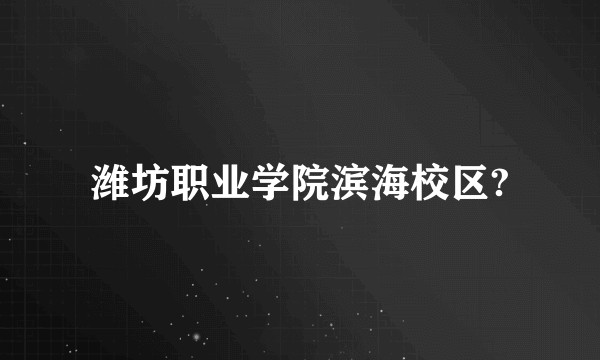 潍坊职业学院滨海校区?